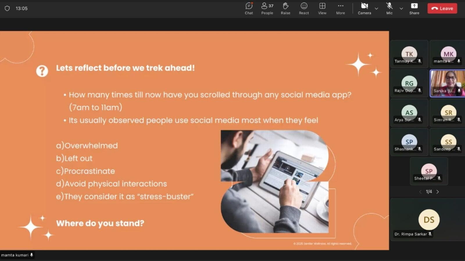 Employee engagement activity — Sentier Wellness